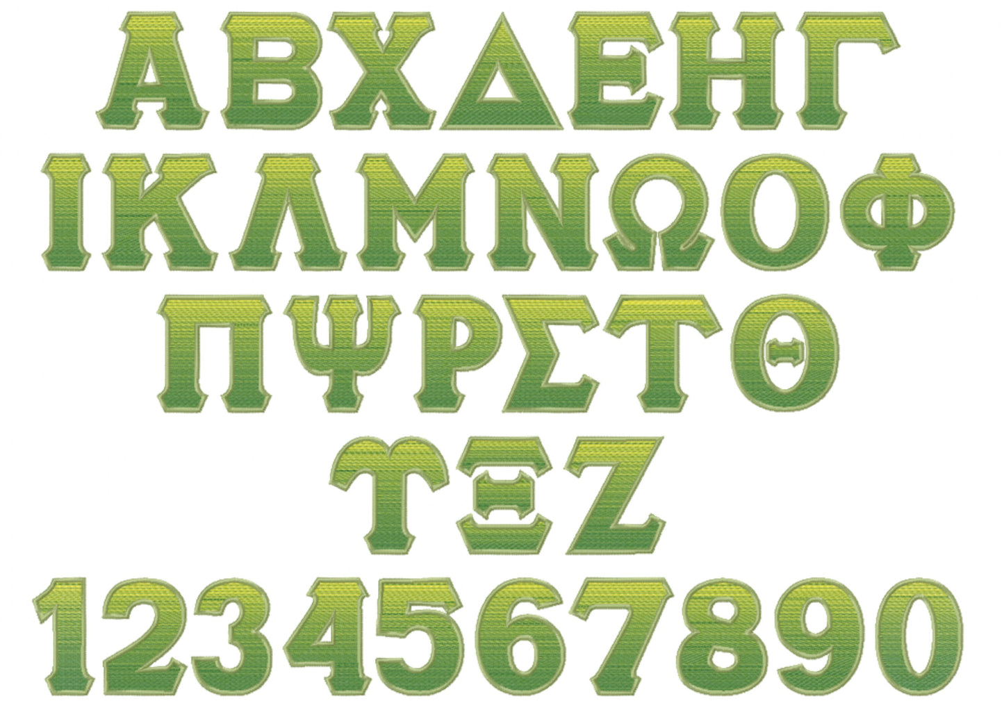 Iridescent Gradient Ombre Greek Font