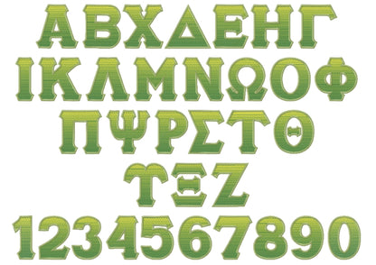 Iridescent Gradient Ombre Greek Font