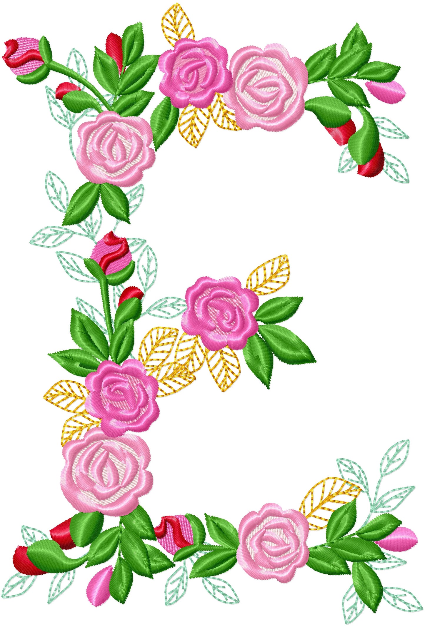 Delicate Roses Floral Font