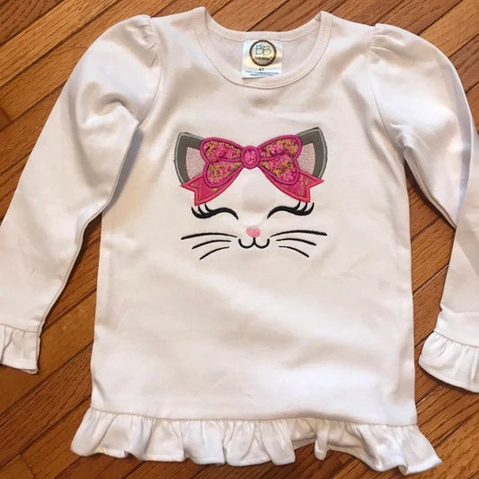 Little Kitty with Bow Applique