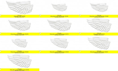 The Angel Wings fill stitch design machine embroidry design 2 and 2,5