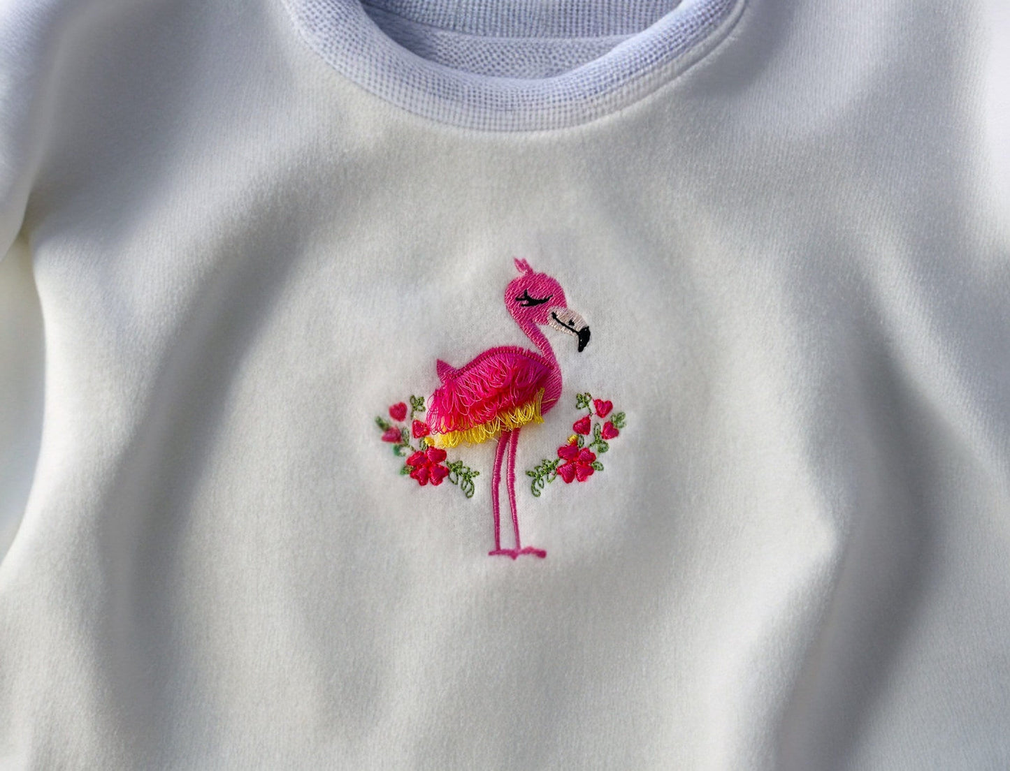 Fringed Floral Flamingo