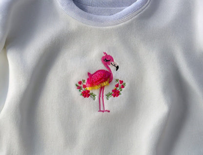 Fringed Floral Flamingo
