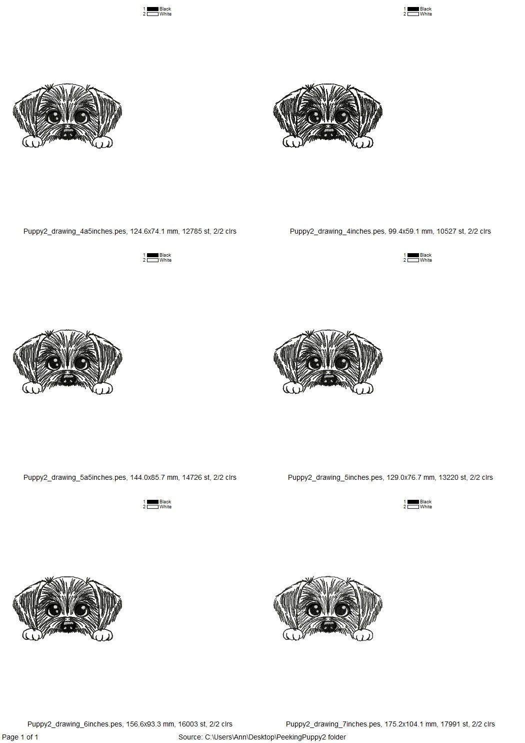 Peeking Puppy Head Outline