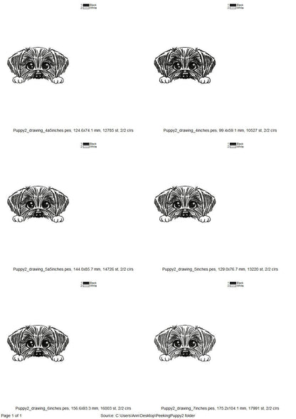 Peeking Puppy Head Outline