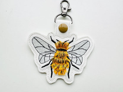 Fringed Bee Honeybee Keychain