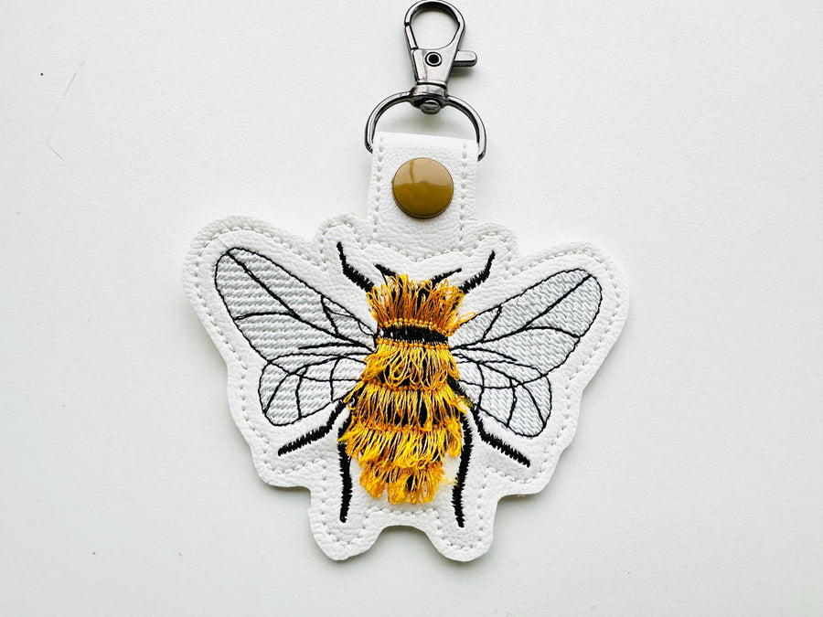 Fringed Bee Honeybee Keychain