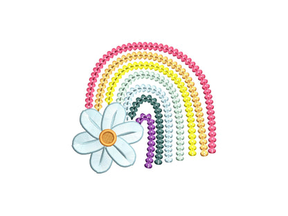 Extra bold chain Rainbow with Fluffy fringed Flower Daisy floral fringe