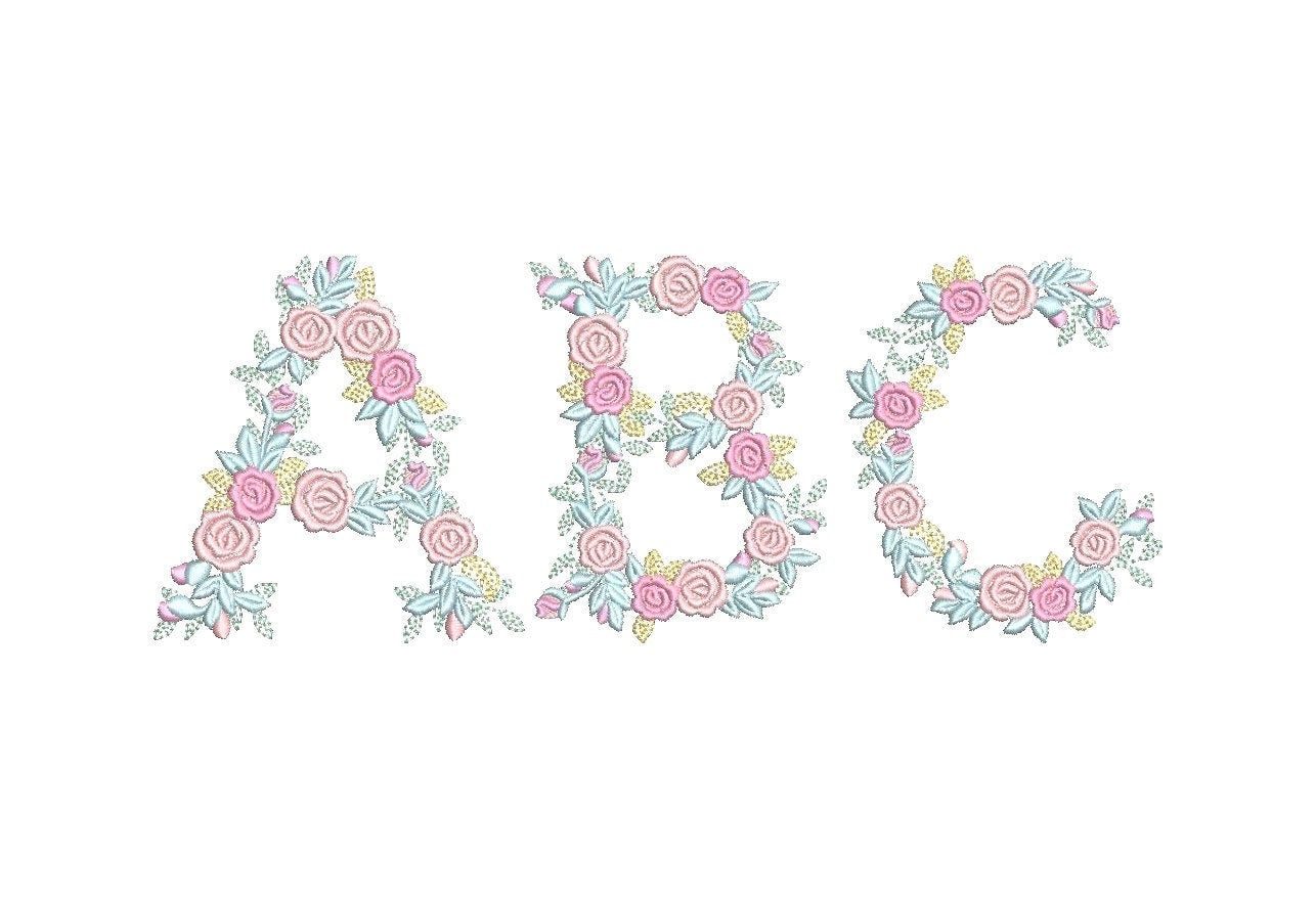 Delicate Roses Floral Font