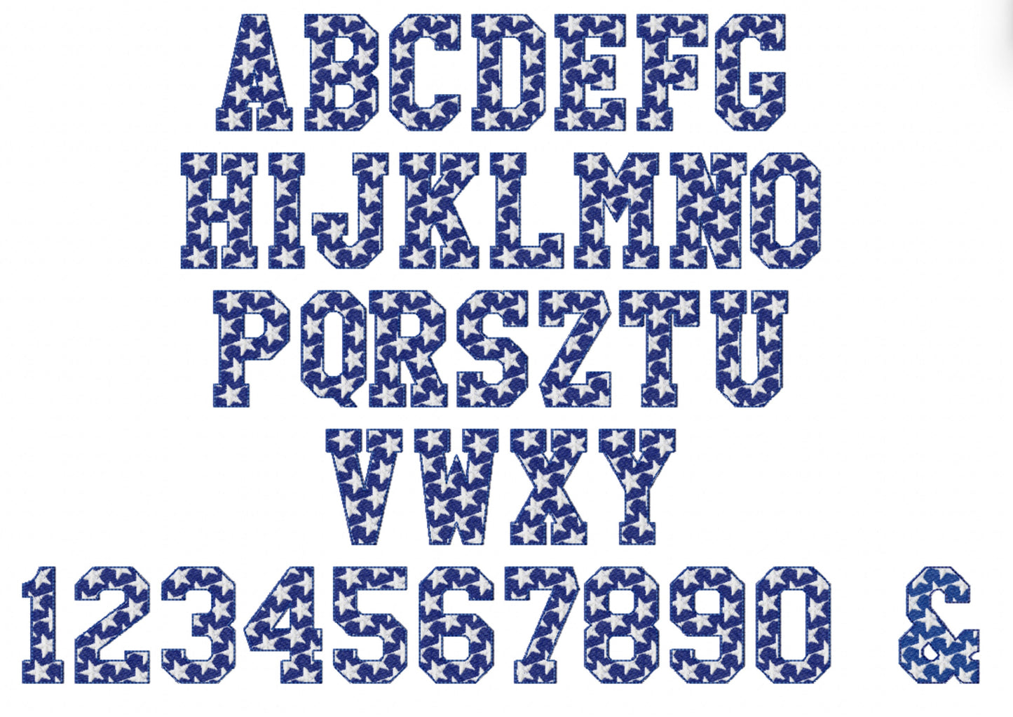 Stars Font machine embroidery design starry embroidery alphabet star