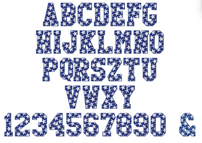 Stars Font machine embroidery design starry embroidery alphabet star