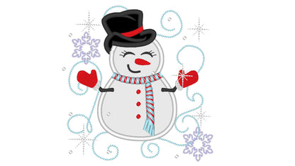 Sparkling Snowman Applique