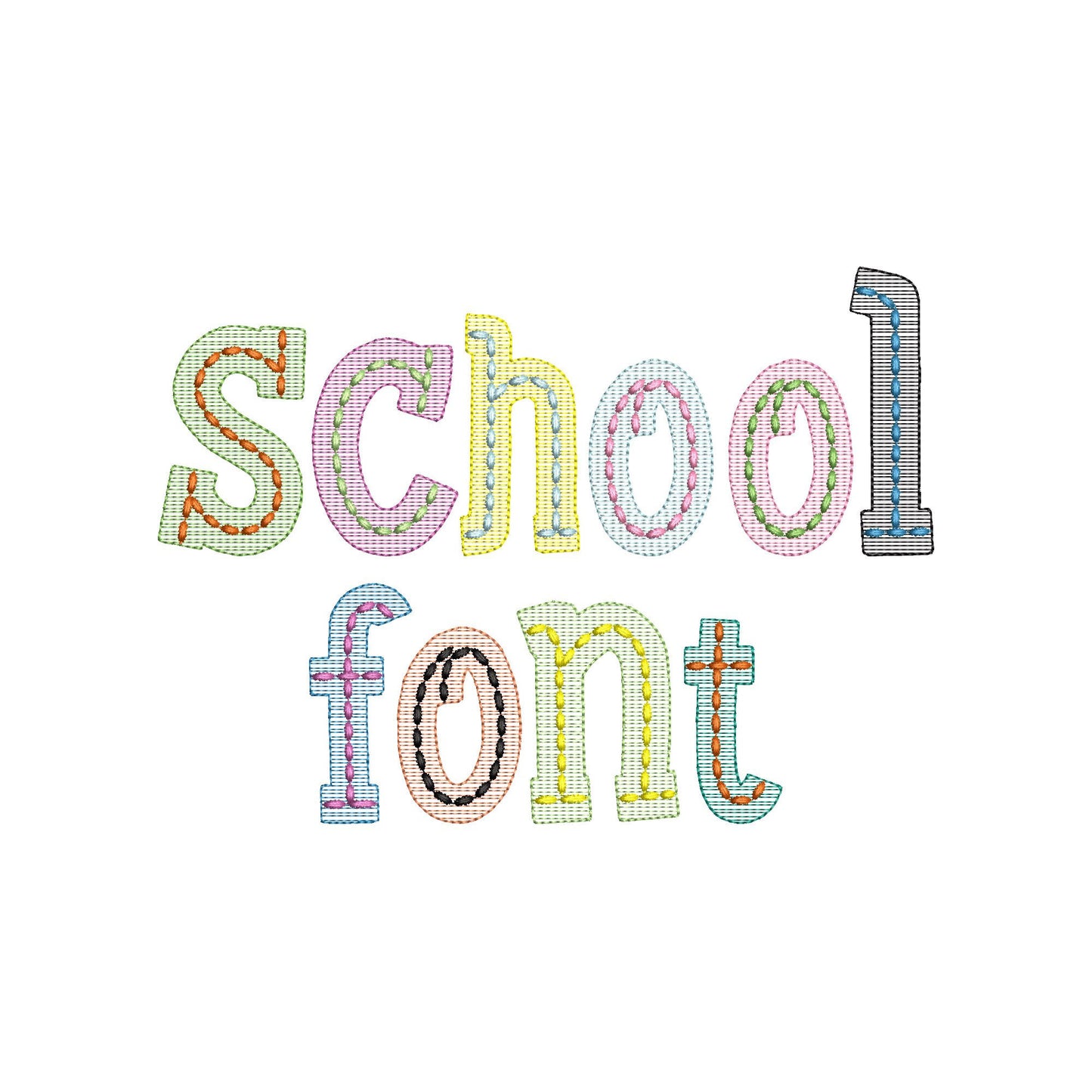 Quick Light Stitch School Font