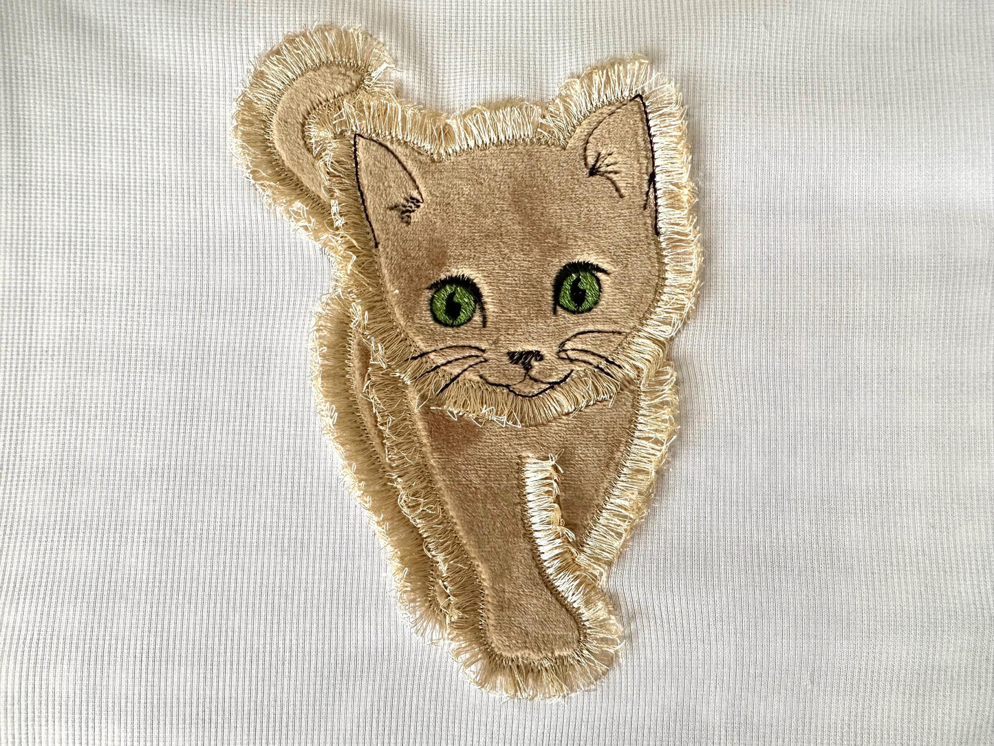 Fringed Little Kitten Kitty Cat Applique