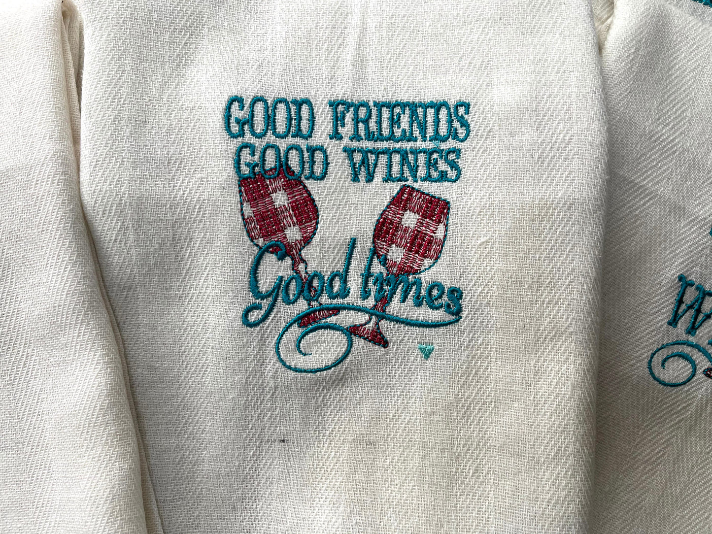 Wine Friends Dish Towel Set