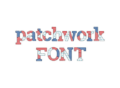 Patchwork Usa Flag Patterned Block Font