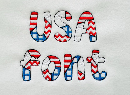 Patchwork Usa Flag Patterned Font