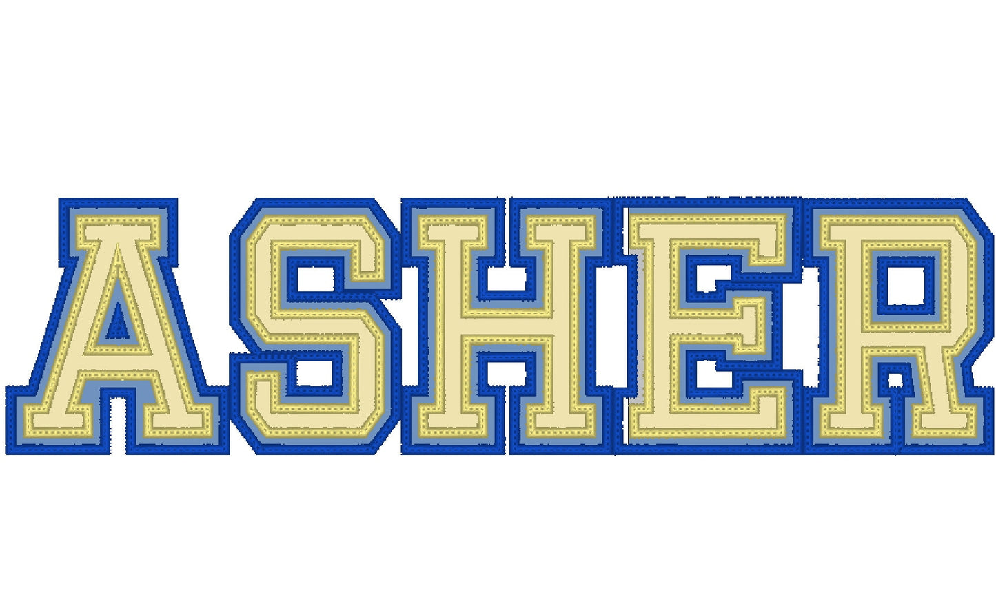 Double Applique Athletic Sport Font