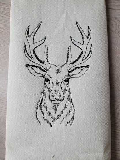 Buck Deer Head Antlers Outline