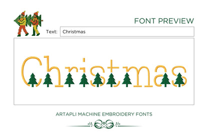 Christmas Tree Font Set of 2