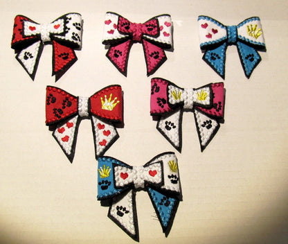Bow 3D Puppy Paw Set of 5