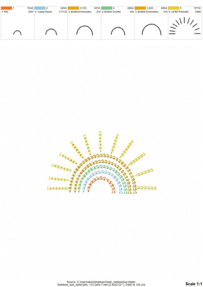 Primitive Chain Stitch Boho Rainbow