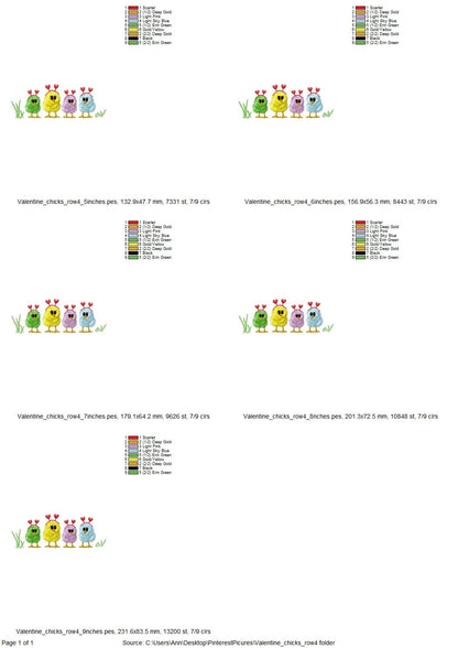 Fringed Valentine Chick 4 in a row