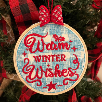 Gingham Bow Christmas Ornament Hanger