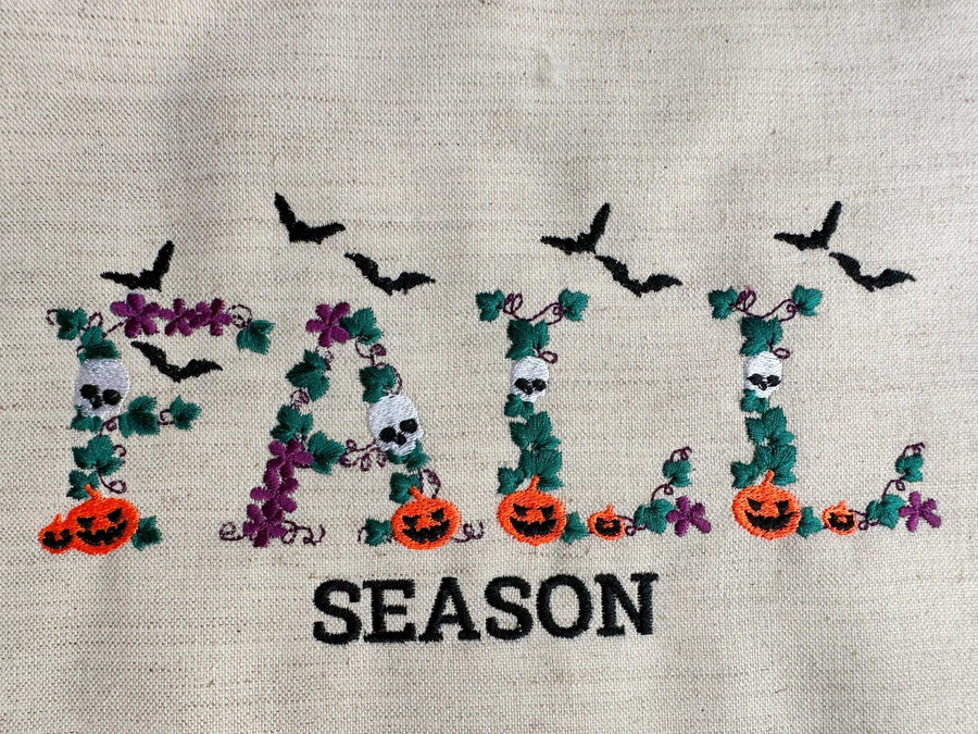 Fall season Halloween Font bat skull jack-o-lantern spooky scary floral