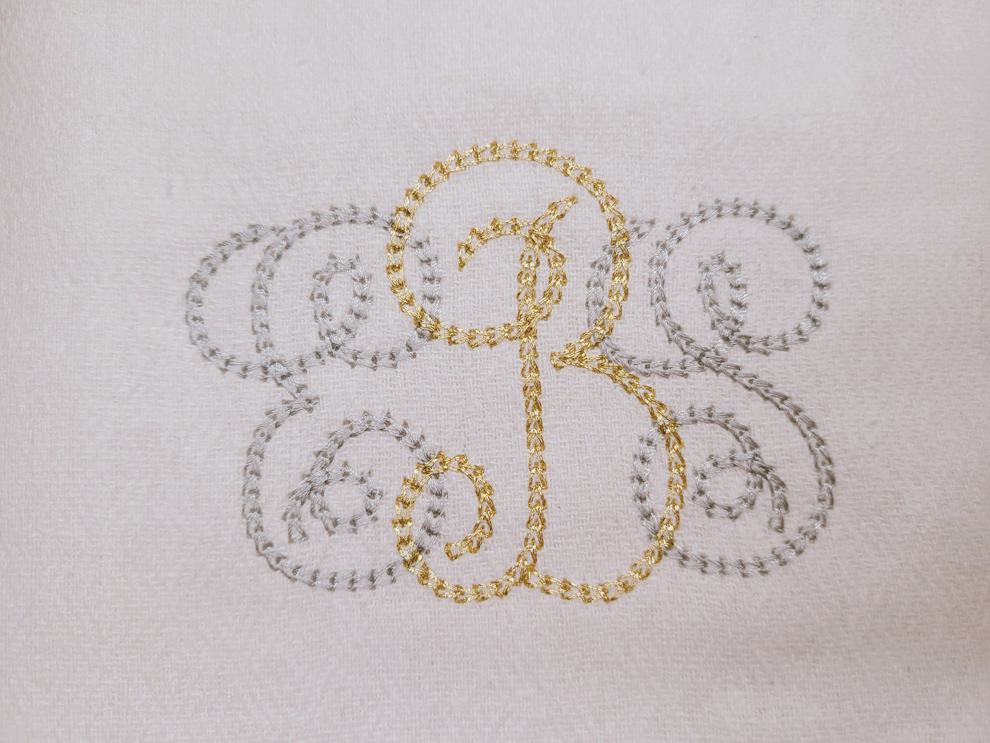 Unique new and awesome light chain stitch Circle Monogram Font assorted