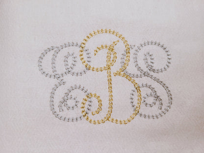 Unique new and awesome light chain stitch Circle Monogram Font assorted
