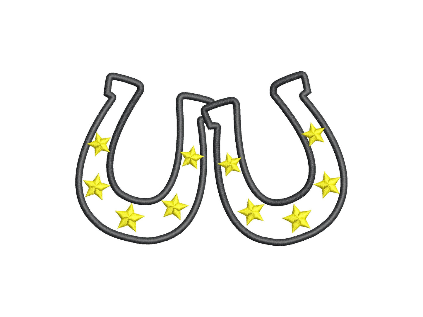 Horseshoe with tiny Stars side bow split seam Farm Horse stable