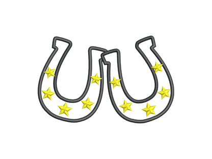 Horseshoe with tiny Stars side bow split seam Farm Horse stable