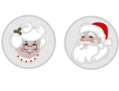 Embossed Mr And Mrs Santa Claus