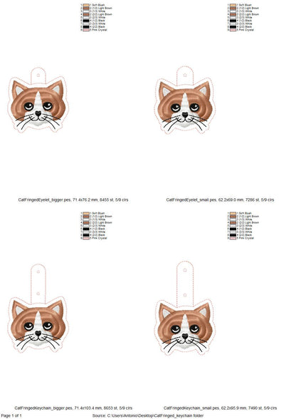 Fringed Kitten Kitty Cat Keychain