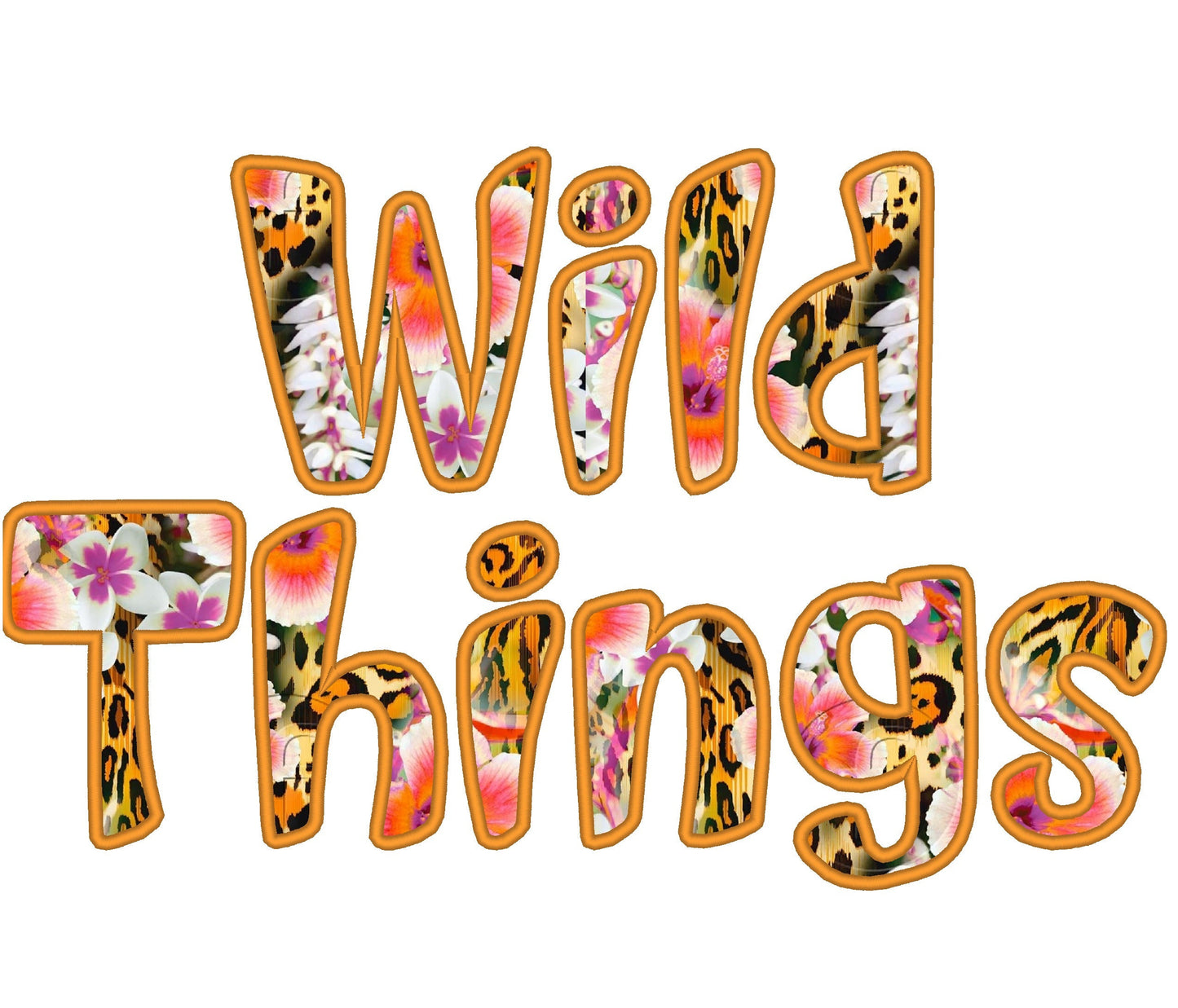 Kids Wild Things Funny Font Applique