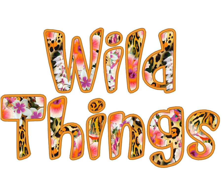 Kids Wild Things Funny Font Applique
