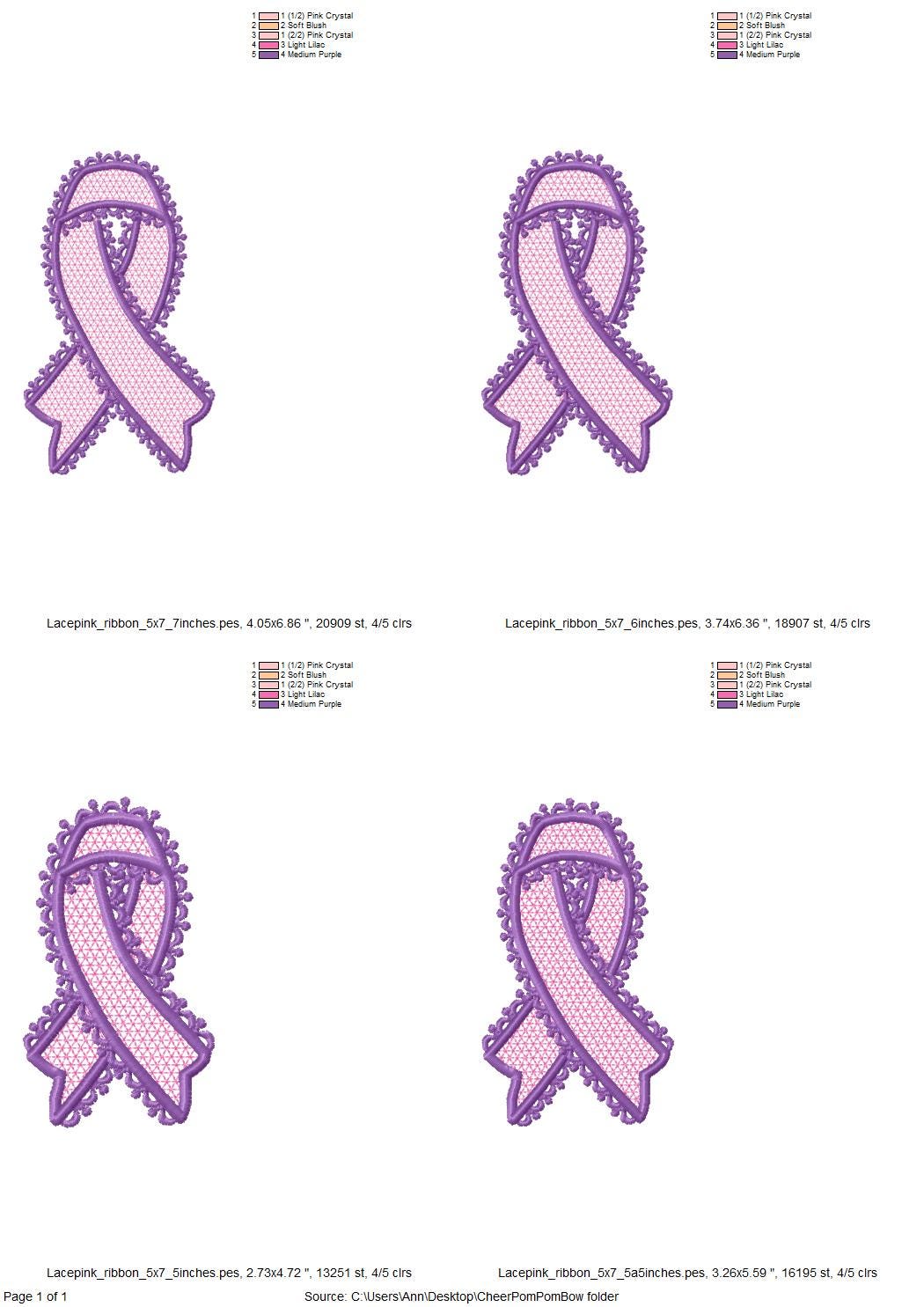 Cancer Ribbon Side Bow