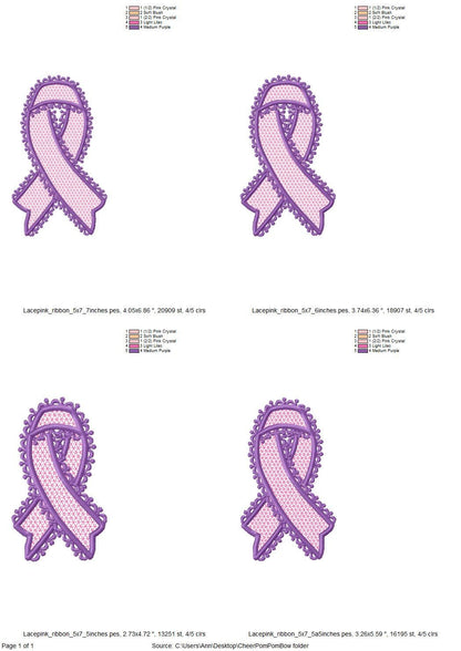 Cancer Ribbon Side Bow