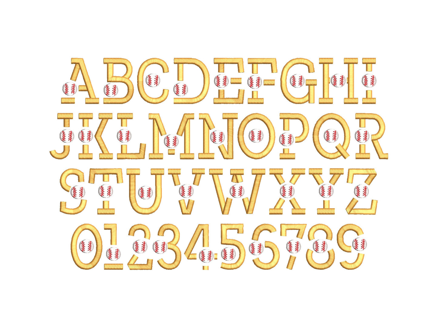 Puffy Puff Foam Baseball Font