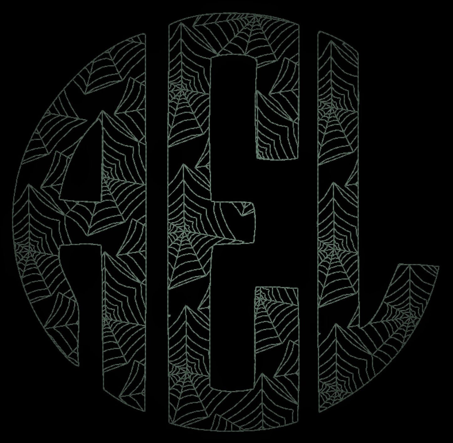 Magic Spiderweb Circle Monogram