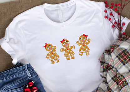 Gingham Christmas Gingerbread Man Trio