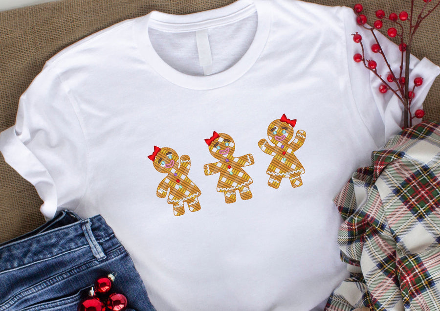 Gingham Christmas Gingerbread Man Trio