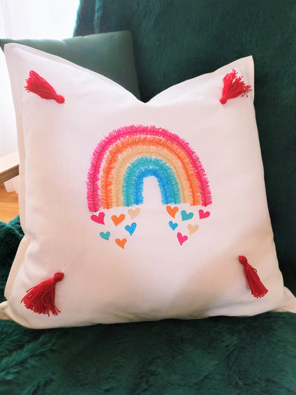 Falling Hearts Fringed Rainbow