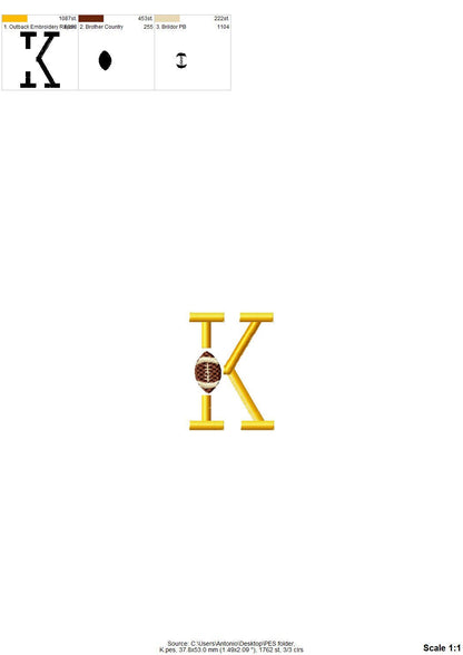 Satin Stitch Football Font Set of 2