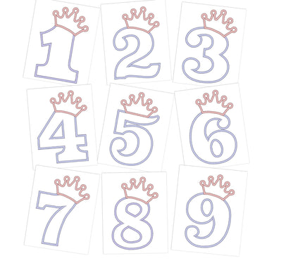 Little Princess Crown Birthday Numbers
