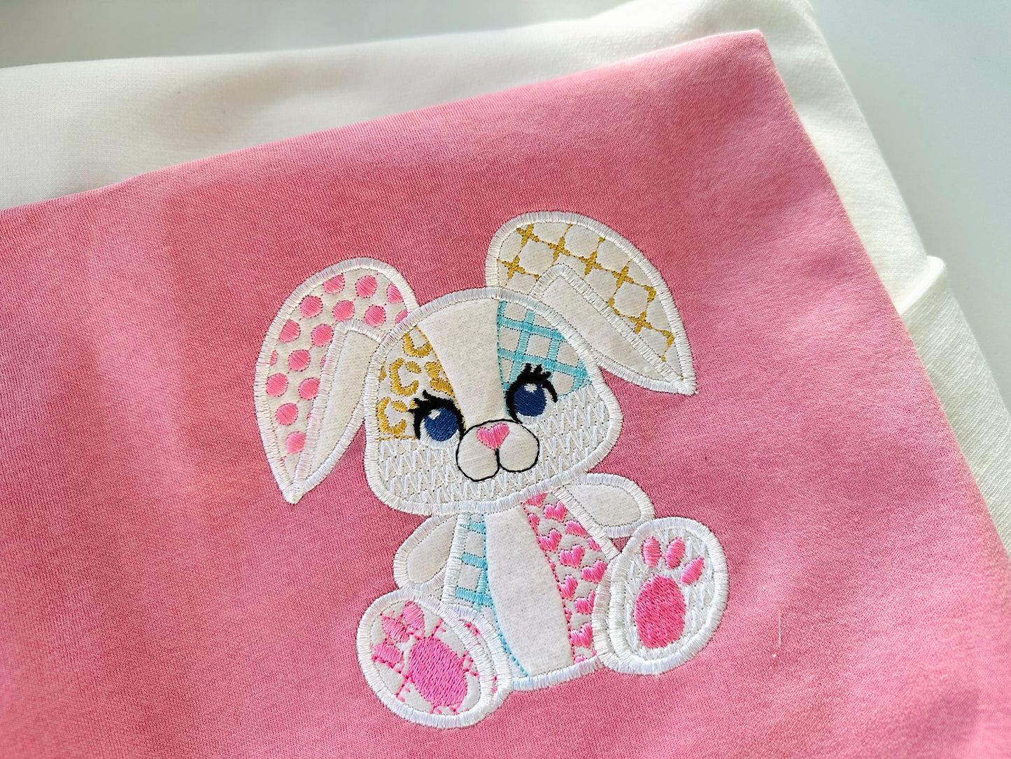 Patchwork Bunny Baby Toy Applique