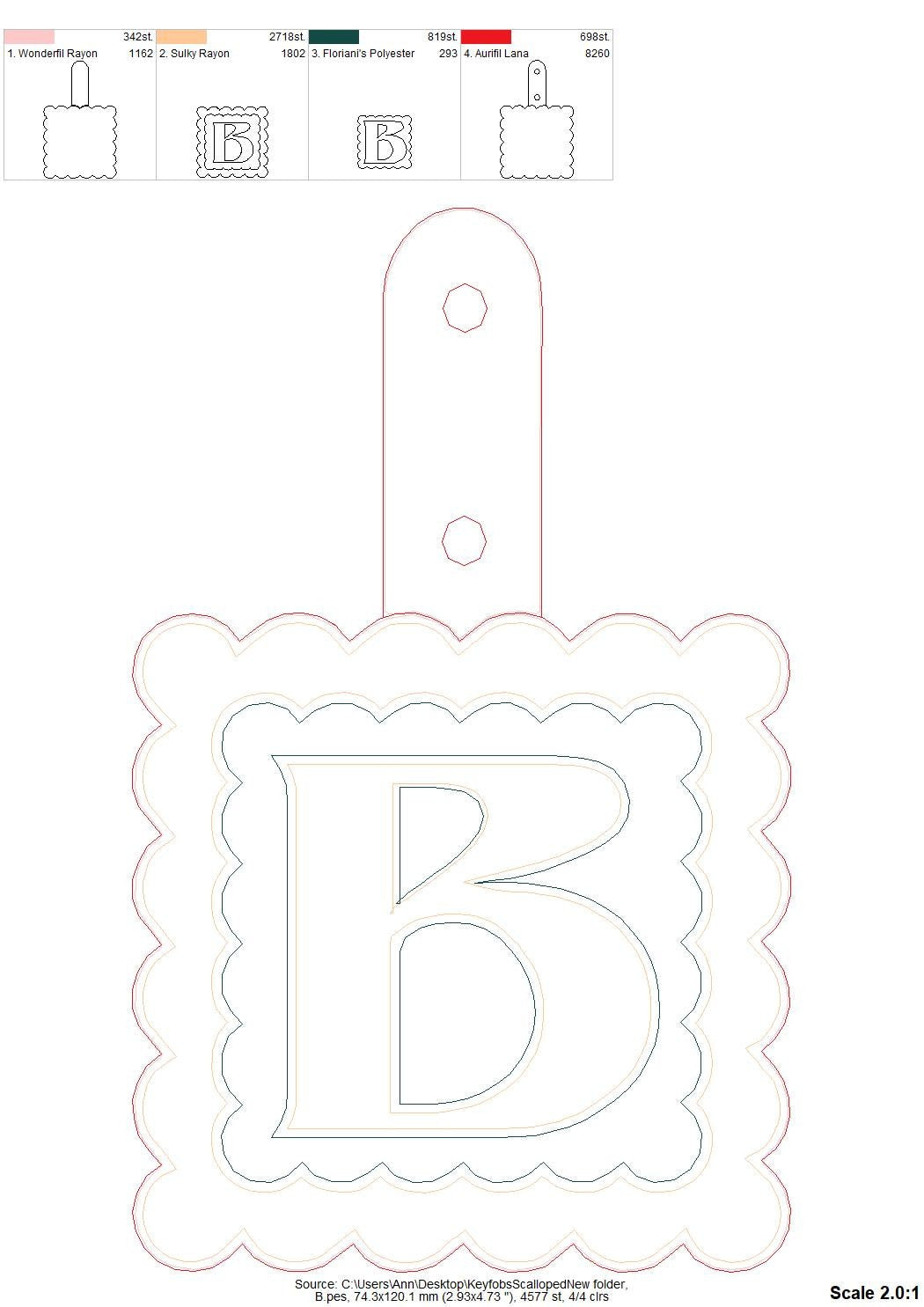 Special Puffy Puff Foam Scalloped Keychain