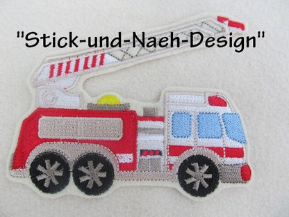 Fire Truck Applique and Fill Stitch