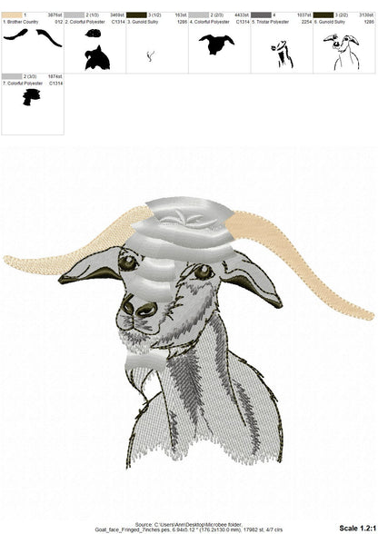 Cute Fringed Farm Goat